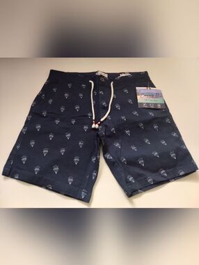 Company 81 Men's Navy Diamond Print Swim Shorts